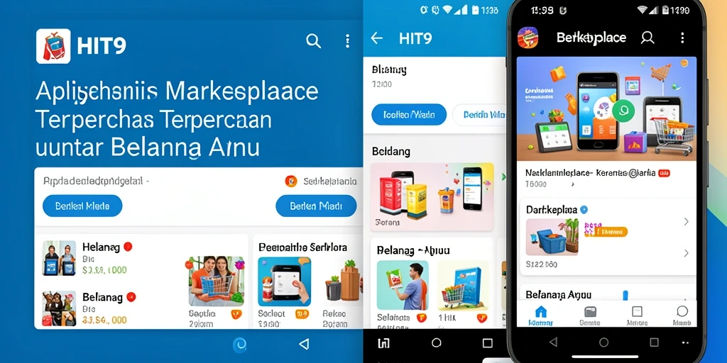 Antarmuka aplikasi HIT9 yang sederhana dan menarik untuk pengguna Marketplace.