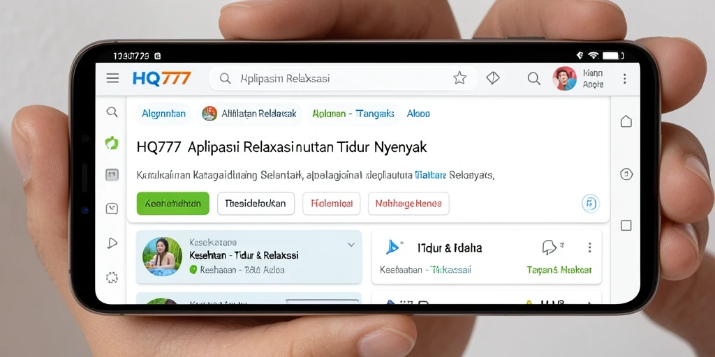 Tampilan antarmuka HQ777 untuk pengalaman tidur yang nyaman.