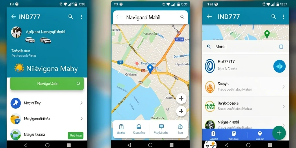 Tampilan antarmuka user-friendly dari IND777 untuk Navigasi Mobil.
