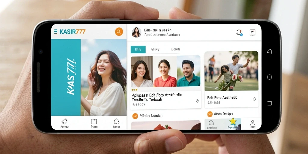 Antarmuka KASIR777 menampilkan fitur edit foto aesthetic yang menarik.