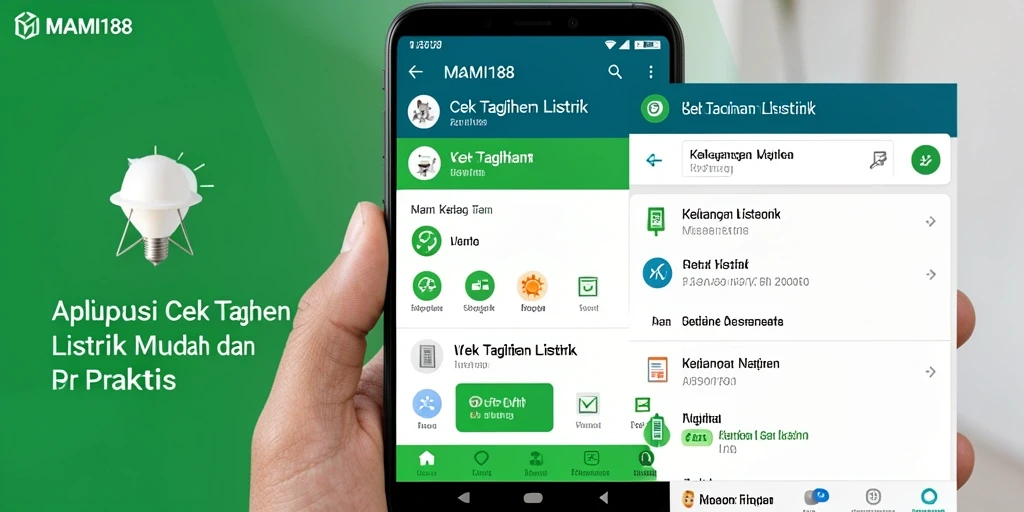 Tampilan antarmuka MAMI188 untuk pengecekan tagihan listrik.