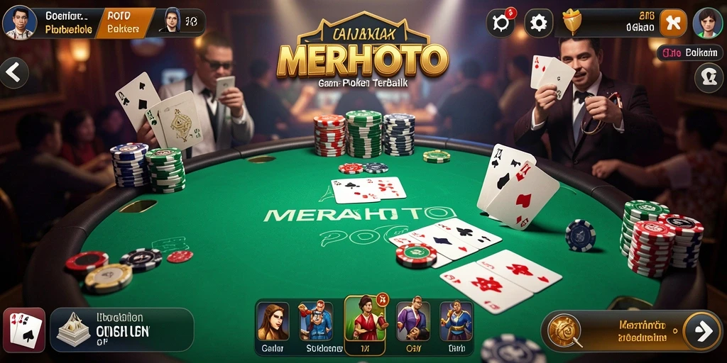 Tampilan antarmuka <strong>MERAHTOTO</strong> saat bermain Poker yang menarik.