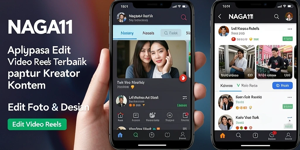 Antarmuka NAGA11 yang user-friendly untuk Edit Video Reels.