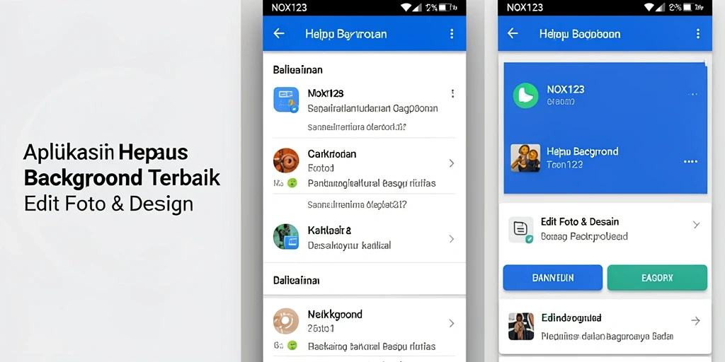 Antarmuka sederhana dan fungsi utama dari NOX123 untuk Hapus Background.