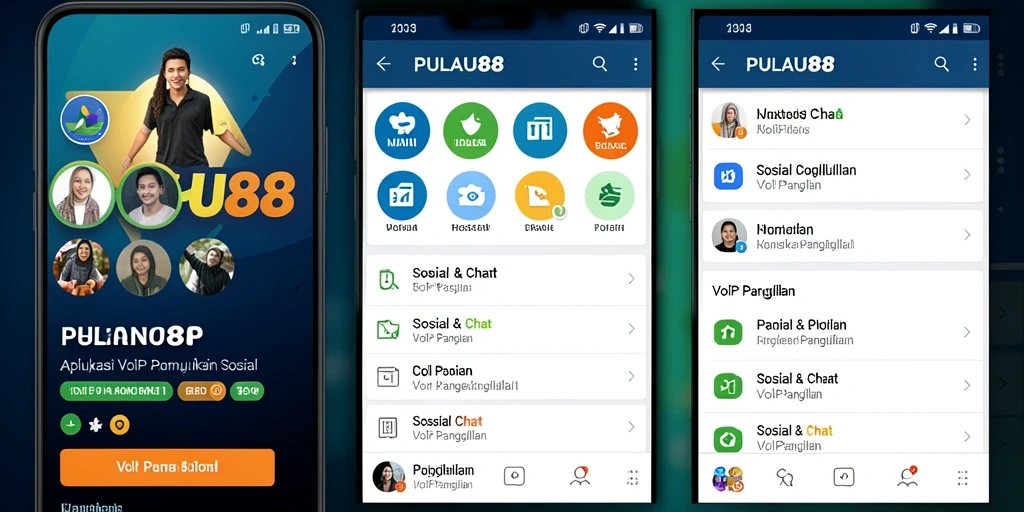 Tampilan antarmuka PULAU88 saat melakukan panggilan VoIP.