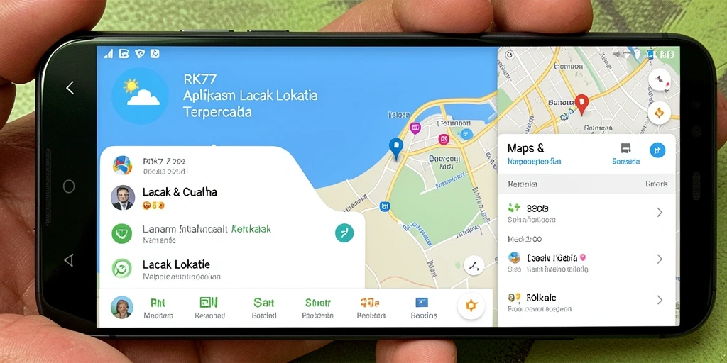 Tampilan antarmuka RK77 yang menunjukkan fitur Lacak Lokasi yang mudah digunakan.