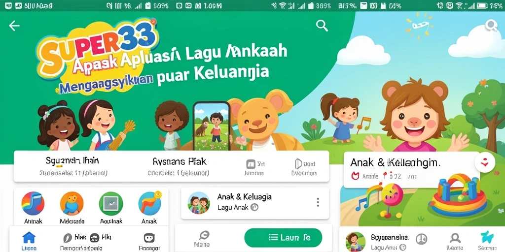 Tampilan antarmuka aplikasi SUPER33 yang ramah anak.
