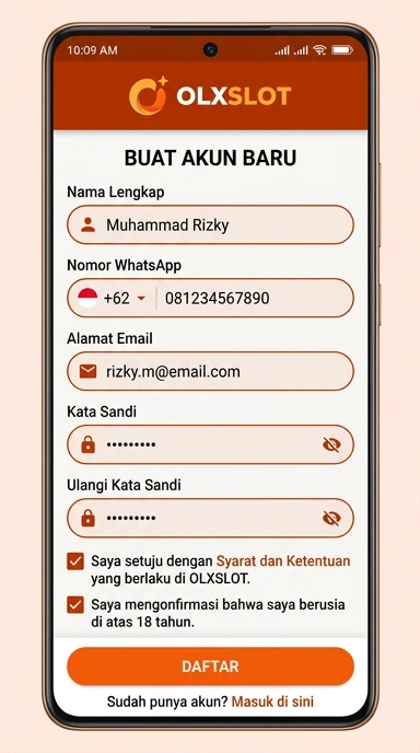 Cara Mudah Registrasi Akun Baru di olxslot